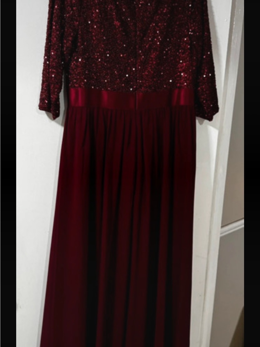 Ever Pretty Sequined Bodice Maxi Dress in burgundy